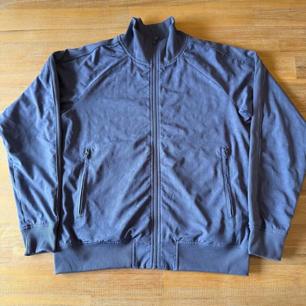 Athleta Brooklyn Bomber Jacket Violet Blue Leopard Print Medium